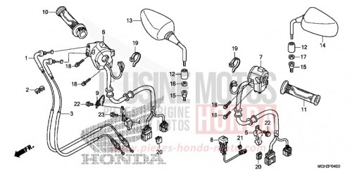 COMMUTATEUR/CABLE/MIROIR (VFR1200X) VFR1200XD de 2013